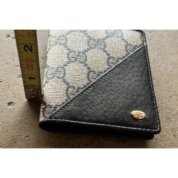Vintage Authentic Gucci Card Holder Double Pocket Slot Light Weight Wallet - Picture 8 of 16
